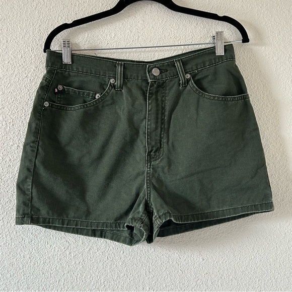 Ralph Lauren VTG Women’s Denim Shorts 12 Olive Green Summer Fall Vacation Goblin - Picture 1 of 6